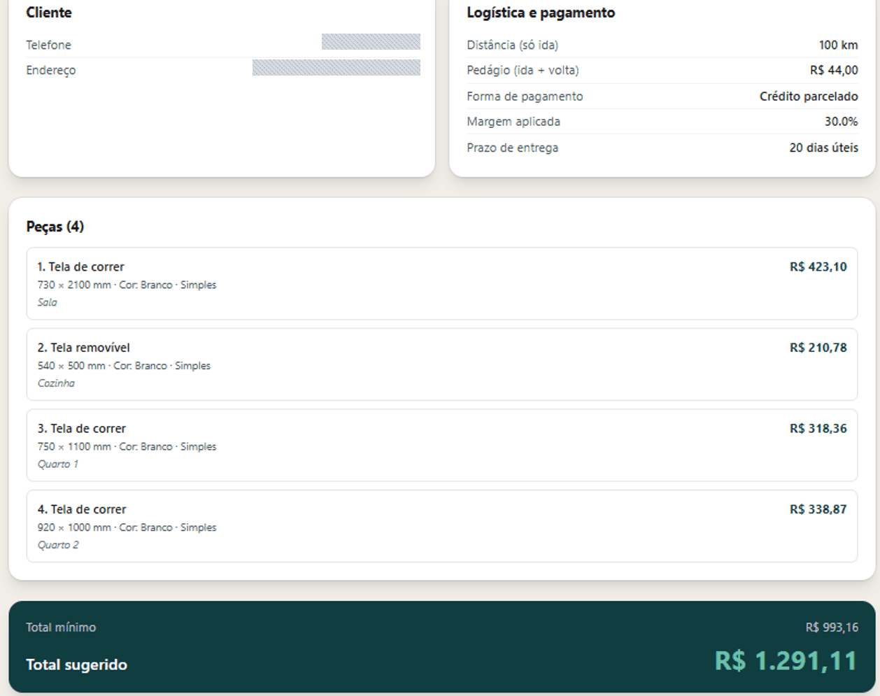 Proposta gerada em PDF pela Calculadora Engenho Pro
